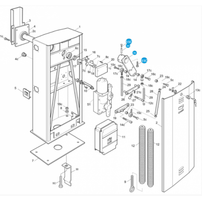 CAME 119RIG215 Шпилька шлагбаума GARD: G2500, G4000, G3750, G6000, G6500, изображение 5