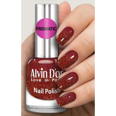 ALVIN D’OR лак для ногтей PRISMATIC, тон 2708 темно-бордовый, Цвет: темно-бордовый, изображение 2