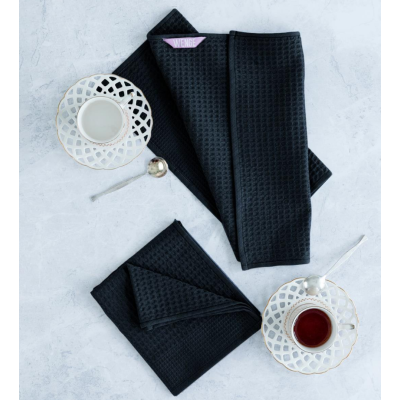 Комплект вафельных полотенец WENGE 35х60 (2 шт) цвет черный, изображение 2