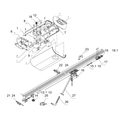 Нижняя часть корпуса SE-750, для секционных ворот - DHG020 (DoorHan), изображение 2