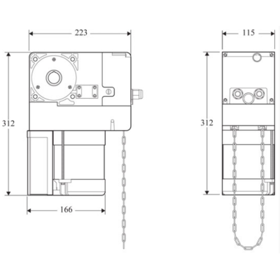 Осевой привод для промышленных секционных ворот BFT Ulisse SC, изображение 2