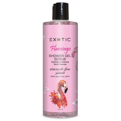 EXOTICMOOD Увлажняющий парфюмированный гель-скраб для душа FLAMINGO, 500 мл