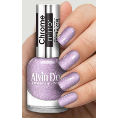 ADN-63 Лак для ногтей Chrome mirror Alvin D`or зеркальная фиалка тон 6304, Цвет: зеркальная фиалка, изображение 3