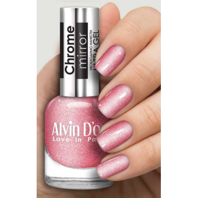 ADN-63 Лак для ногтей Chrome mirror Alvin D`or зеркальная фуксия тон 6307, Цвет: зеркальная фуксия, изображение 3
