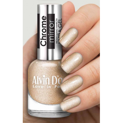 ADN-63 Лак для ногтей Chrome mirror Alvin D`or зеркальная карамель тон 6317, Цвет: зеркальная карамель, изображение 3