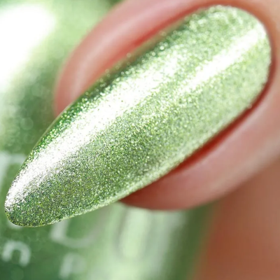ADN-63 Лак для ногтей Chrome mirror Alvin D`or зеркальная мята тон 6315, Цвет: зеркальная мята, изображение 2