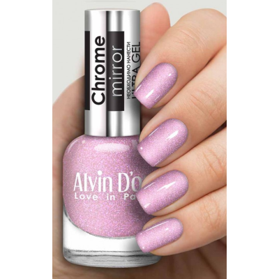 ADN-63 Лак для ногтей Chrome mirror Alvin D`or зеркальная роза тон 6305, Цвет: зеркальная роза, изображение 3