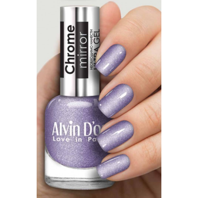 ADN-63 Лак для ногтей Chrome mirror Alvin D`or зеркальный фиолет тон 6320, Цвет: зеркальный фиолет, изображение 3