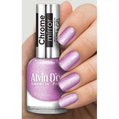 ADN-63 Лак для ногтей Chrome mirror Alvin D`or зеркальный гладиолус тон 6313, Цвет: зеркальный гладиолус, изображение 3