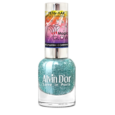 ALVIN D’OR Лак для ногтей MAGIC GLOW, 05 Небесный, Цвет: 7405 - небесный, Объем: 12