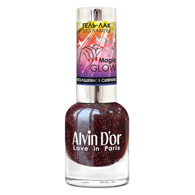 ALVIN D’OR Лак для ногтей MAGIC GLOW, 06 Винный, Цвет: 7406 - винный, Объем: 12