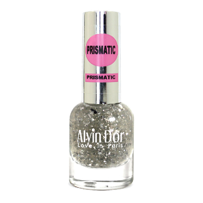 ALVIN D’OR лак для ногтей PRISMATIC, тон 2724 стальной крупный шиммер, Цвет: стальной крупный шиммер