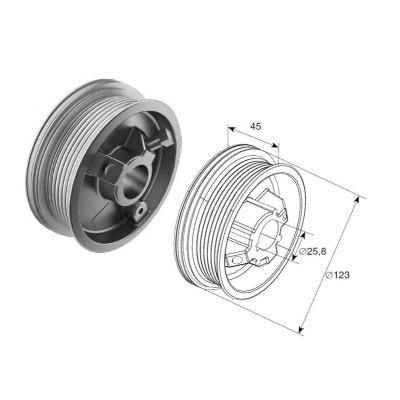 Барабан DAMAST М 102, Н 2250, для стандартного подъема, OMI8, изображение 2