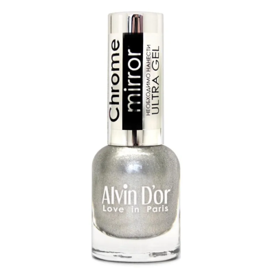 ADN-63 Лак для ногтей Chrome mirror Alvin D`or тон 6301 зеркальное серебро, Цвет: зеркальное серебро