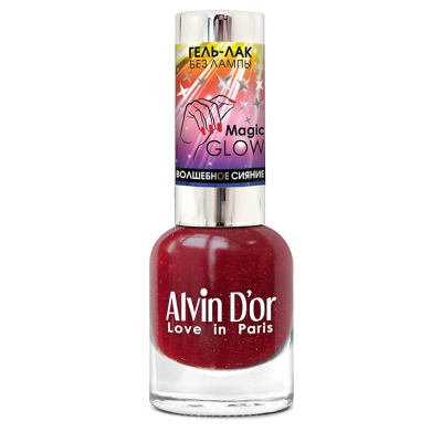 ALVIN D’OR Лак для ногтей MAGIC GLOW, 01 Красный, Цвет: 7401 - красный, Объем: 12
