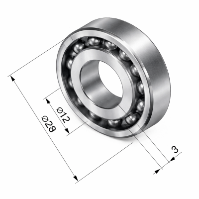 BB12x28 Alutech подшипник для роллетных капсул, изображение 3