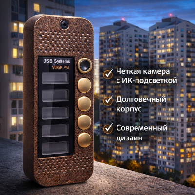 JSB-V085К PAL (медь) накладная Видеопанель вызывная цветная, изображение 2