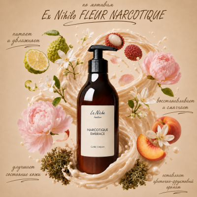 Натуральный парфюмированный крем для тела и рук "Narcotique Embrace" INNATURE La Niche по мотивам Ex Nihilo "FLEUR NARCOTIQUE", 400 мл, Варианты: Парфюмированный крем для тела и рук Narcotique Embrace, изображение 2