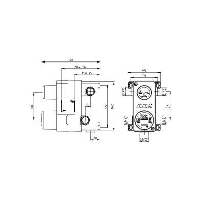 Скрытая часть для смесителя на 3 режима 102166301C1EX