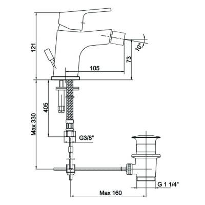 Смеситель для биде 102110195C1EX, изображение 2