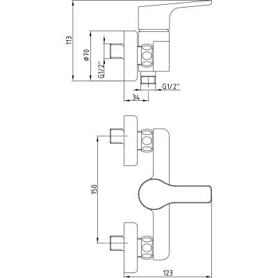Смеситель для душа 102154011EX