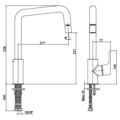 Смеситель для кухни 102118044EX