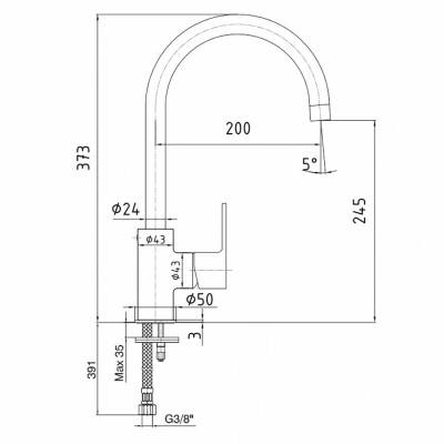 Смеситель для кухни 102118080EX