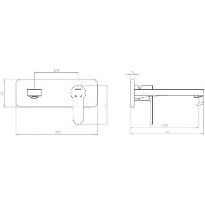 Смеситель для раковины 102167608EX-K (внешняя часть)