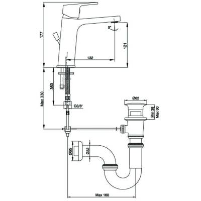 Смеситель для раковины 102188012EX