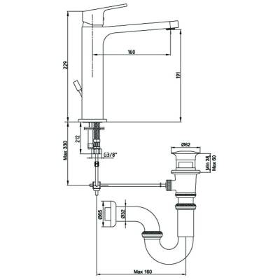 Смеситель для раковины 102188013EX, изображение 2 от магазина Брами Маркет Смеситель для раковины 102188013EX, изображение 2