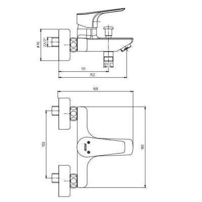 Смеситель для ванны 102102482EX, изображение 2