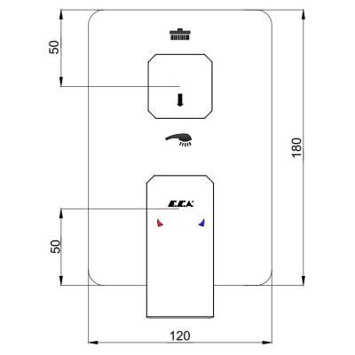 Смеситель для ванны 102167205C1EX-KDE 2 режима (внешняя часть)