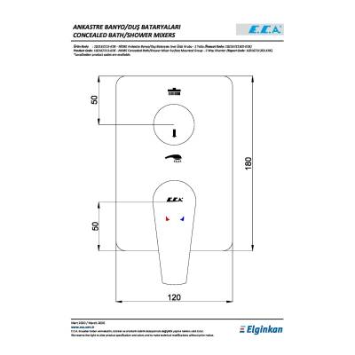 Смеситель для ванны 102167208EX-YDE 2 режима (внешняя часть)