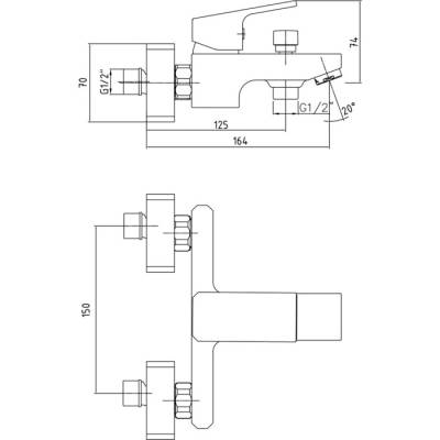 Смеситель для ванны 104802469EX