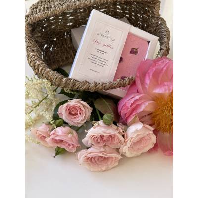 Бомбочка-КВАДРАТ "Розовый сад" обогащенная маслом кокоса MiPASSiON, 155 г, Варианты: Бомбочка квадрат Розовый сад, изображение 2