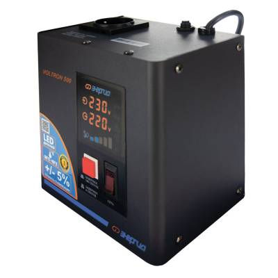 Стабилизатор напряжения Voltron 5%, Максимальная мощность нагрузки, ВА: 500, Цвет: черный, изображение 3