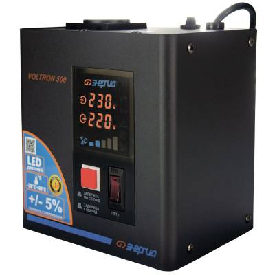 Стабилизатор напряжения Voltron 5%, Максимальная мощность нагрузки, ВА: 500, Цвет: черный, изображение 7