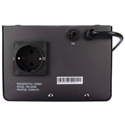Стабилизатор напряжения Voltron 5%, Максимальная мощность нагрузки, ВА: 500, Цвет: черный, изображение 8