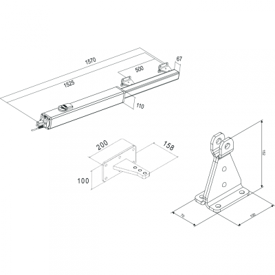 Гидравлический линейный привод SUPER FULL TANK 500 G4 SB для распашных ворот, изображение 3