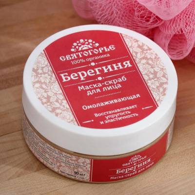 Маска-скраб для лица "Берегиня" омолаживающая, с эфирными маслами пачули, иланг-иланги Святогорье, 90 г, Варианты: Маска-скраб для лица Берегиня, изображение 5