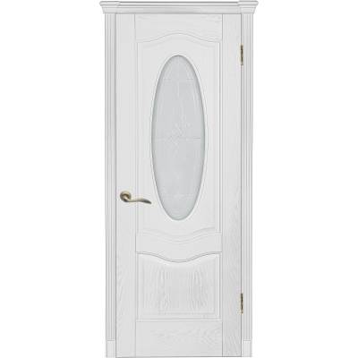 Межкомнатная дверь Венера К, Цвет: белый (ясень), Размер полотна: 600х2000, Полотно: с остеклением