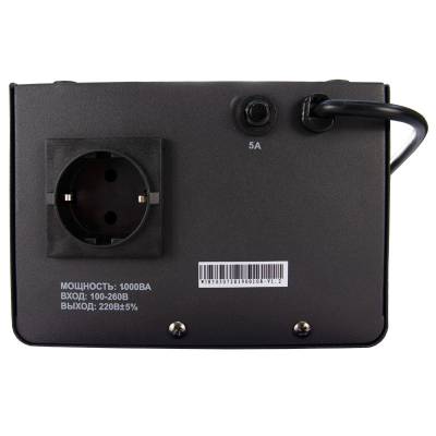 Стабилизатор напряжения Voltron 5%, 1000 ВА, Максимальная мощность нагрузки, ВА: 1000, Цвет: черный, изображение 8