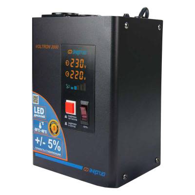 Стабилизатор напряжения Voltron 5%, 2000 ВА, Максимальная мощность нагрузки, ВА: 2000, Цвет: черный, изображение 6