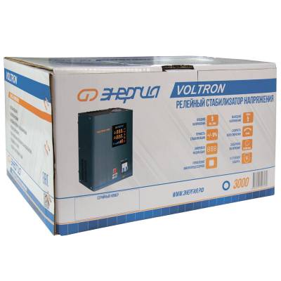 Стабилизатор напряжения Voltron 5%, 3000 ВА, Максимальная мощность нагрузки, ВА: 3000, Цвет: черный, изображение 10