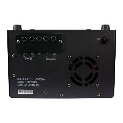 Стабилизатор напряжения Voltron 5%, 8000 ВА, Максимальная мощность нагрузки, ВА: 8000, Цвет: черный, изображение 8