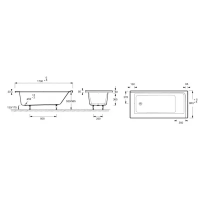 Прямоугольная акриловая ванна Jacob Delafon Formilia E6139R-00, правосторонняя, изображение 2