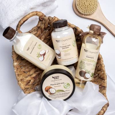 Морская соль для ванн "Индонезийский кокос", с маслом кокоса OZ! OrganicZone, 250 мл, Варианты: Морская соль для ванн Индонезийский кокос, изображение 2