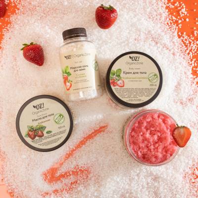 Морская соль для ванн "Сочная клубника", с экстрактом клубники OZ! OrganicZone, 250 мл, Варианты: Морская соль для ванн Сочная клубника, изображение 2 от магазина Брами Маркет Морская соль для ванн "Сочная клубника", с экстрактом клубники OZ! OrganicZone, 250 мл, Варианты: Морская соль для ванн Сочная клубника, изображение 2