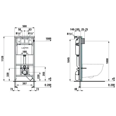 Унитаз безободковый, система инсталляции с кнопкой смыва Laufen Pack Pro 8.6996.6.000.000.R, сиденье микролифт, изображение 8 от магазина Брами Маркет Унитаз безободковый, система инсталляции с кнопкой смыва Laufen Pack Pro 8.6996.6.000.000.R, сиденье микролифт, изображение 8