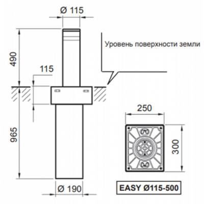 Боллард электромеханический без подсветки O&O EASY 115/500, изображение 2
